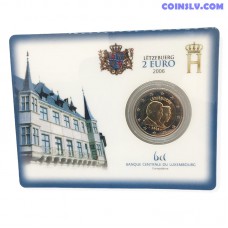 Coincard 2 euro Luxembourg 2006 "25th birthday of the heir to the throne Grand-Duke Guillaume"