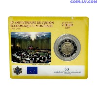 Coincard 2 Eiro Luksemburga 2009 "Ekonomikas un monetārās savienības 10. gadadiena"