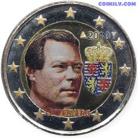 2 Euro Luxembourg 2010 "Coat of Arms of the Grand Duke" (Coloured)