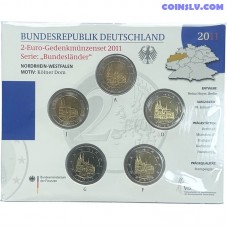 Germany 5× 2 Euro 2011 Kölner Dom BU set A D F G J