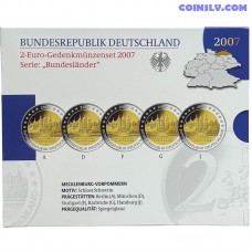 5× 2 Euro Germany 2007 Schwerin Castle Proof