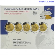 5× 2 eiro Vācija 2012 Nojšvanšteinas pils Proof A D F G J
