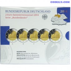 5× 2 евро Германия 2014 Церковь Святого Михаила Proof A D F G J