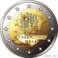 *2 Euro Andorra 2015 "Customs Agreement with the EU" (*without packing, only coin!)