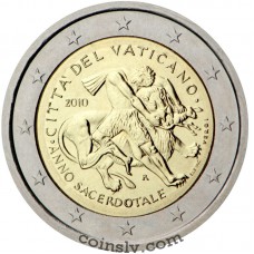 *2 Euro Vatican 2010 "The Year for Priests" (*without packing, only coin!)