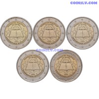 5 x 2 Euro Germany 2007 "50th anniversary of the signing of the Treaty of Rome" (ADFGJ)