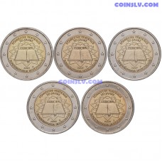 5 x 2 Euro Germany 2007 "50th anniversary of the signing of the Treaty of Rome" (ADFGJ)