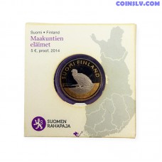 5 Euro Finland 2014 "Animals of the Provinces – Aland: The White-tailed Eagle" (PROOF)