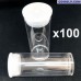 100 x Plastic Tube for 2 Euro Roll (25 coins)