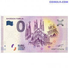 0 Euro banknote 2020 Spain "SAGRADA FAMILIA"