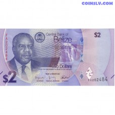 Belize 2 Dollars 2025 UNC banknote P-W73 front and back
