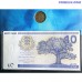 Эстония 2008 папка 90‑летие - 10 крон банкнота и 1 крона монета