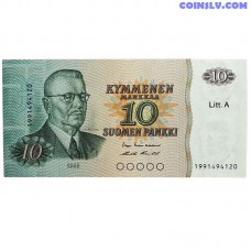 Somija 10 markas 1980 unc p112a22 banknote Paasikivi