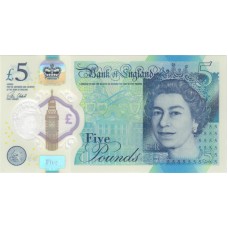 Lielbritānija 5 mārciņas 2015 UNC banknote