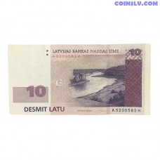 Latvia 10 Lats / Latu 2008 banknote A5200583H (XF)