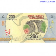 Madagascar 200 Ariary 2017 P98(2) UNC banknote front and back