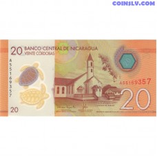 Nikaragva 5 Kordobas 2019 UNC banknote