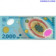 Romania 2,000 Lei 1999 UNC (P111) - Polymer Solar Eclipse Note