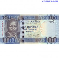 Dienvidsudāna 100 mārciņu 2019 UNC banknote averss un reverss