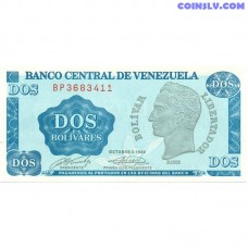 Venecuēla 2 Bolivāri 1989 banknote P69 UNC