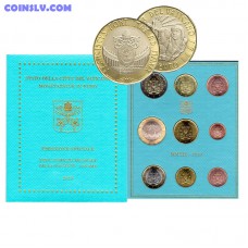 Vatican 2019 official BU Euro Set with 5 Euro Coin Bimetallic (9 coins)