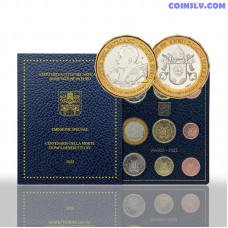 Vatican 2022 official BU Euro Set with 5 Euro Coin Bimetallic (9 coins)