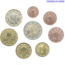 Austria 2002 euro set 1 cent - 2 euro (UNC loose)