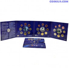 Benelux 2007 BU official euro set (3 x 8 coins + medal)