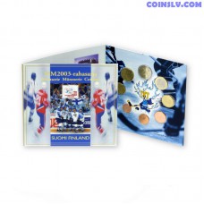 Finland 2003 Official BU euro set "Hockey World Championships" (8 coins)