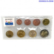 San Marino euro set 1 cent - 2 euro UNC 2020 (8 coins)