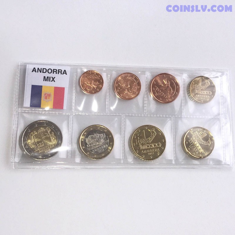 ANDORRA SET of Euro coins 2017-1 cent 2 cent UNCIRCULATED 