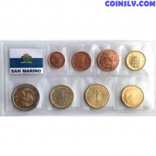 San Marino euro set 1 cent - 2 euro UNC mix year (8 coins)
