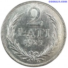 Latvija 2 Lati 1925 (XF-UNC)