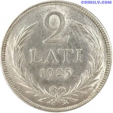 Latvia 2 Lats 1925 (XF-UNC)