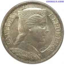 Латвия 5 Лат 1929 (XF-UNC)