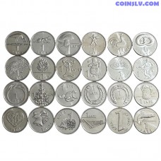 Set of 24 Coins Latvia 1 Lats (2001–2013) AU-UNC