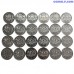 set of 24 coins latvia 1 lats 2001 2013 au unc