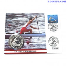 Latvia 10 Lats 1994 - Canoeist Atlanta 1996 (Proof, Envelope with Stamp)