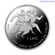 Latvia 1 Lats 2012 "London - 2012. 100 years in Olympic Games"