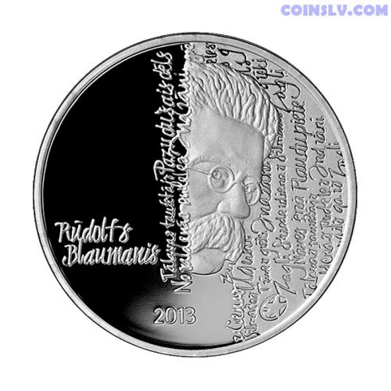 Latvia 2013 silver coin 1 lats RUDOLF BLAUMANIS lovely beautiful coin
