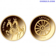 Latvia 5 Euro 2023 "The Golden Horses"