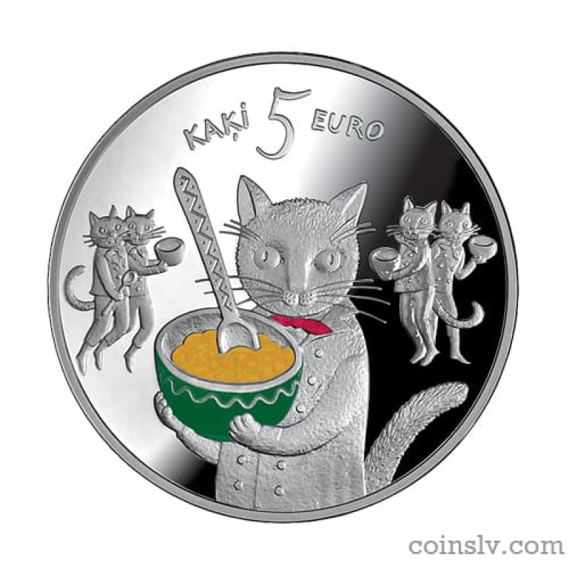 Buy Latvia 5 euro 2015 - Fairy tale coin I. Five cats silver coin