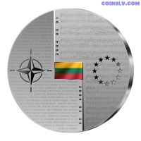Литва 20 евро 2024 "Членство Литвы в НАТО и ЕС"