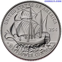 USA 25 Cents 2026 Mayflower Compact (UNC)