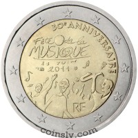 2 евро Франция 2011 "30 лет фестивалю музыки"