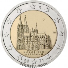 2 euro Germany 2011 "Northrhine-Westphalia "Köln cathedral" (J)