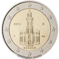 2 Евро Германия 2015 "Гессен, Церковь Святого Павла во Франкфурт-на-Майне" (D)